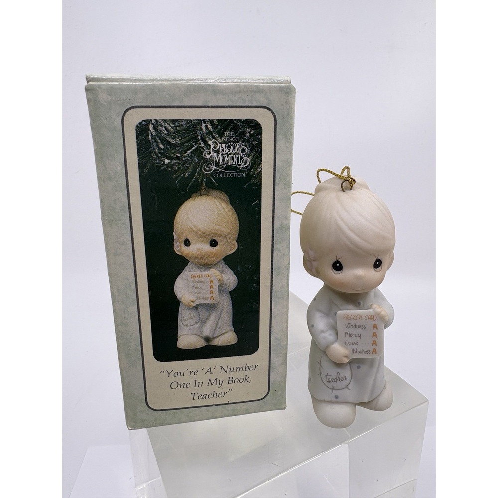 Precious Moment "You're A Number One In My Book, Teacher" Ornament 150142